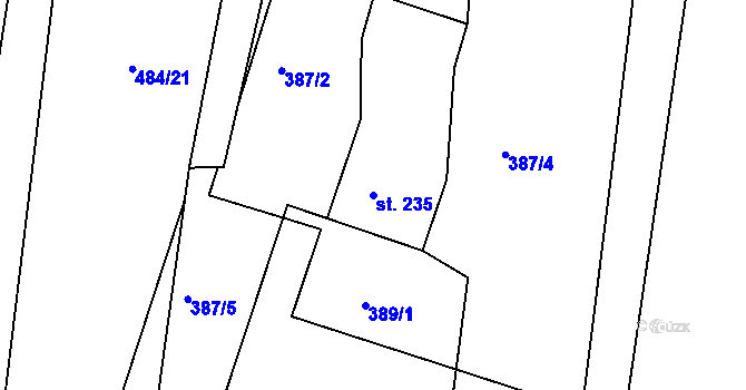 Parcela st. 235 v KÚ Skalice u Frýdku-Místku, Katastrální mapa