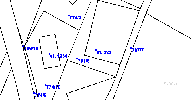 Parcela st. 282 v KÚ Skalice u Frýdku-Místku, Katastrální mapa
