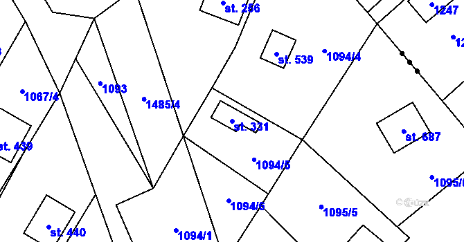 Parcela st. 331 v KÚ Skalice u Frýdku-Místku, Katastrální mapa