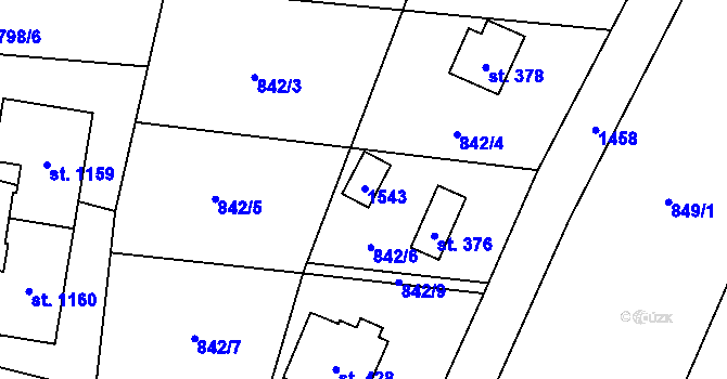 Parcela st. 377 v KÚ Skalice u Frýdku-Místku, Katastrální mapa