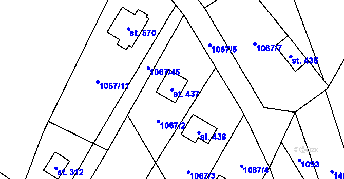 Parcela st. 437 v KÚ Skalice u Frýdku-Místku, Katastrální mapa