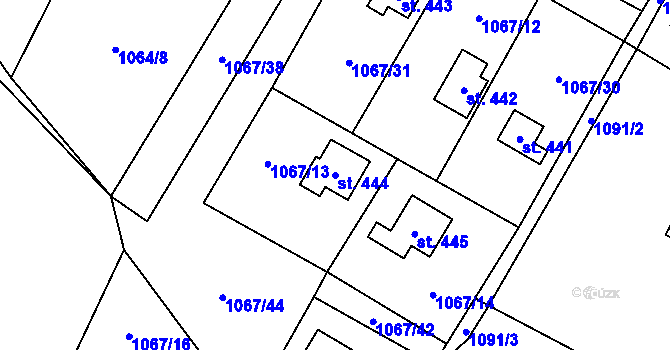 Parcela st. 444 v KÚ Skalice u Frýdku-Místku, Katastrální mapa