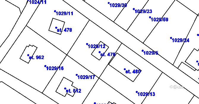 Parcela st. 479 v KÚ Skalice u Frýdku-Místku, Katastrální mapa