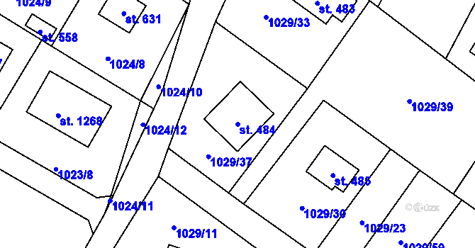 Parcela st. 484 v KÚ Skalice u Frýdku-Místku, Katastrální mapa