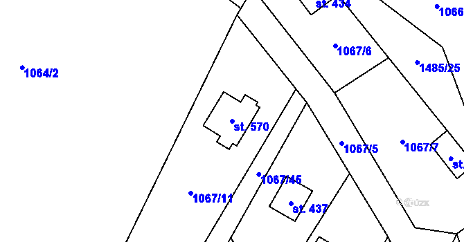 Parcela st. 570 v KÚ Skalice u Frýdku-Místku, Katastrální mapa