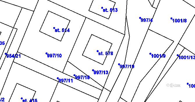 Parcela st. 578 v KÚ Skalice u Frýdku-Místku, Katastrální mapa