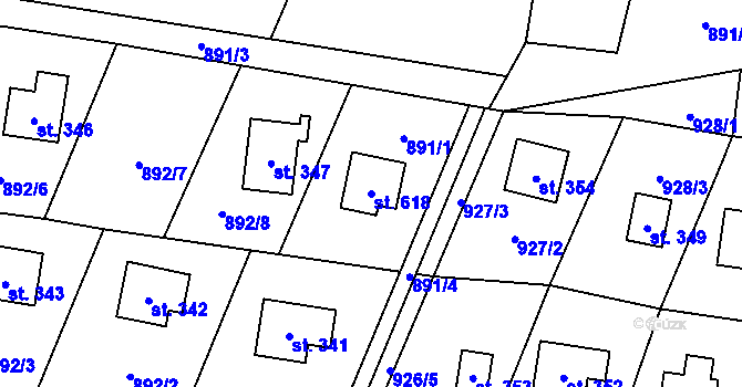 Parcela st. 618 v KÚ Skalice u Frýdku-Místku, Katastrální mapa