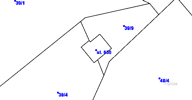 Parcela st. 630 v KÚ Skalice u Frýdku-Místku, Katastrální mapa