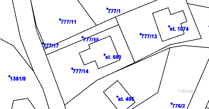 Parcela st. 680 v KÚ Skalice u Frýdku-Místku, Katastrální mapa