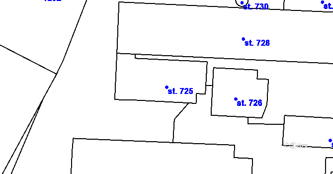 Parcela st. 725 v KÚ Skalice u Frýdku-Místku, Katastrální mapa
