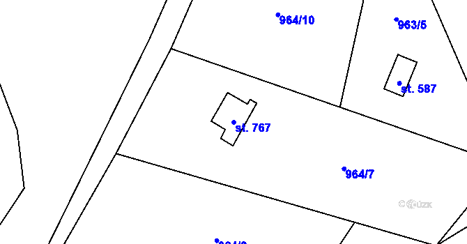 Parcela st. 767 v KÚ Skalice u Frýdku-Místku, Katastrální mapa