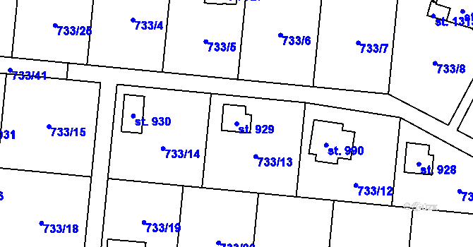 Parcela st. 929 v KÚ Skalice u Frýdku-Místku, Katastrální mapa