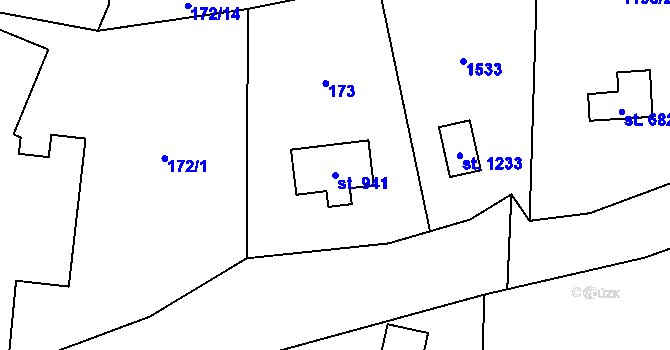 Parcela st. 941 v KÚ Skalice u Frýdku-Místku, Katastrální mapa