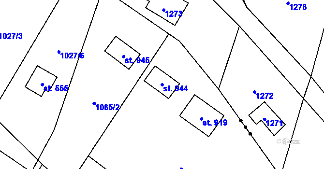 Parcela st. 944 v KÚ Skalice u Frýdku-Místku, Katastrální mapa