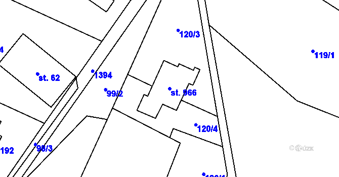 Parcela st. 966 v KÚ Skalice u Frýdku-Místku, Katastrální mapa