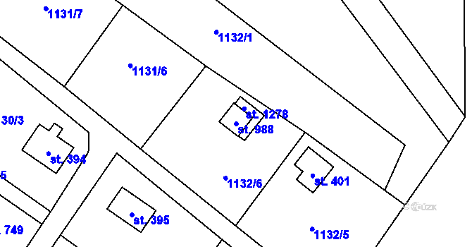 Parcela st. 988 v KÚ Skalice u Frýdku-Místku, Katastrální mapa