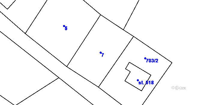Parcela st. 7 v KÚ Skalice u Frýdku-Místku, Katastrální mapa