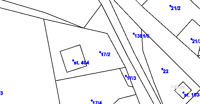 Parcela st. 17/2 v KÚ Skalice u Frýdku-Místku, Katastrální mapa