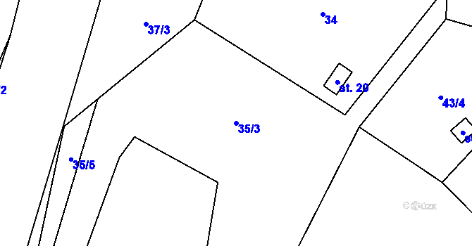Parcela st. 35/3 v KÚ Skalice u Frýdku-Místku, Katastrální mapa