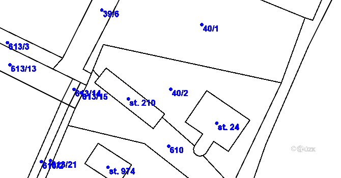 Parcela st. 40/2 v KÚ Skalice u Frýdku-Místku, Katastrální mapa