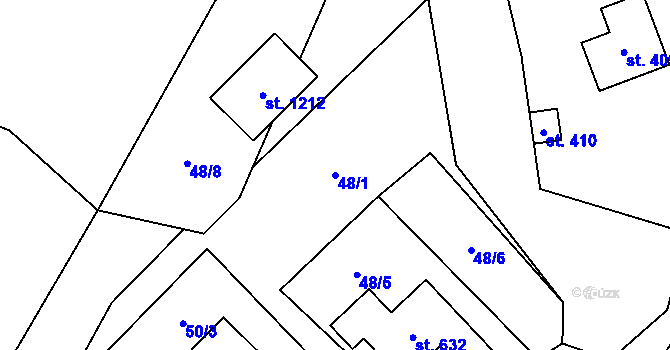 Parcela st. 48/1 v KÚ Skalice u Frýdku-Místku, Katastrální mapa