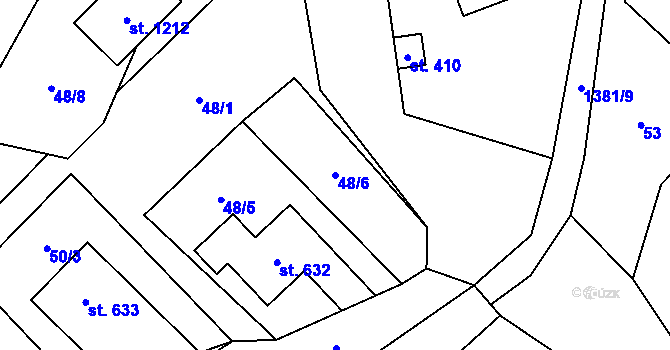 Parcela st. 48/6 v KÚ Skalice u Frýdku-Místku, Katastrální mapa