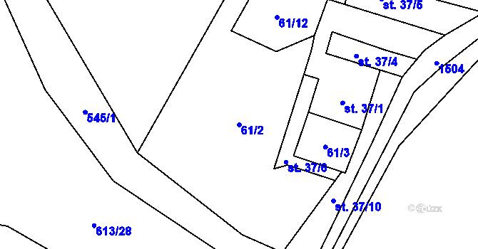Parcela st. 61/2 v KÚ Skalice u Frýdku-Místku, Katastrální mapa