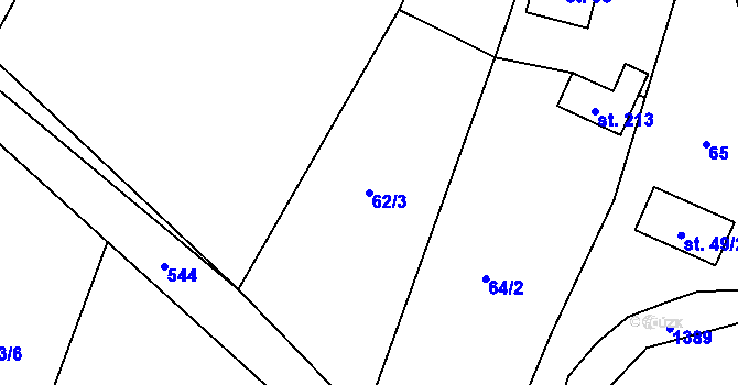 Parcela st. 62/3 v KÚ Skalice u Frýdku-Místku, Katastrální mapa