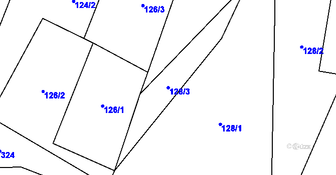 Parcela st. 128/3 v KÚ Skalice u Frýdku-Místku, Katastrální mapa
