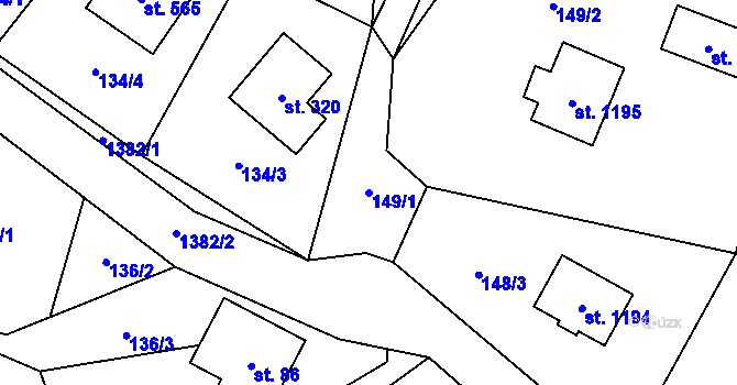 Parcela st. 149/1 v KÚ Skalice u Frýdku-Místku, Katastrální mapa