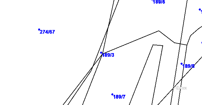 Parcela st. 189/3 v KÚ Skalice u Frýdku-Místku, Katastrální mapa
