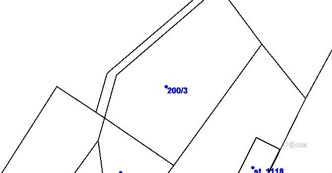 Parcela st. 200/3 v KÚ Skalice u Frýdku-Místku, Katastrální mapa