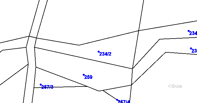 Parcela st. 234/2 v KÚ Skalice u Frýdku-Místku, Katastrální mapa