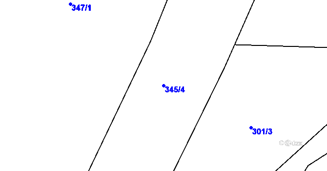 Parcela st. 345/4 v KÚ Skalice u Frýdku-Místku, Katastrální mapa