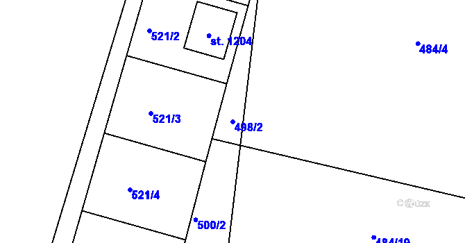 Parcela st. 498/2 v KÚ Skalice u Frýdku-Místku, Katastrální mapa