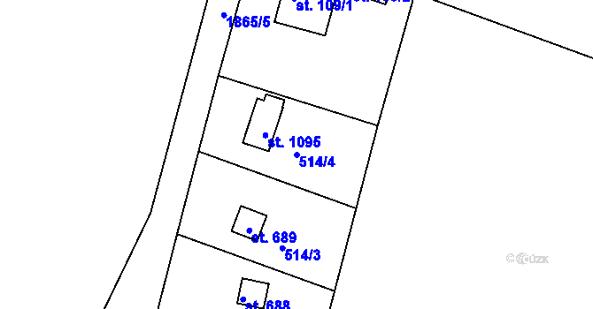 Parcela st. 514/4 v KÚ Skalice u Frýdku-Místku, Katastrální mapa