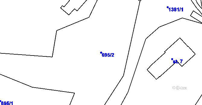 Parcela st. 695/2 v KÚ Skalice u Frýdku-Místku, Katastrální mapa