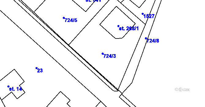 Parcela st. 724/3 v KÚ Skalice u Frýdku-Místku, Katastrální mapa