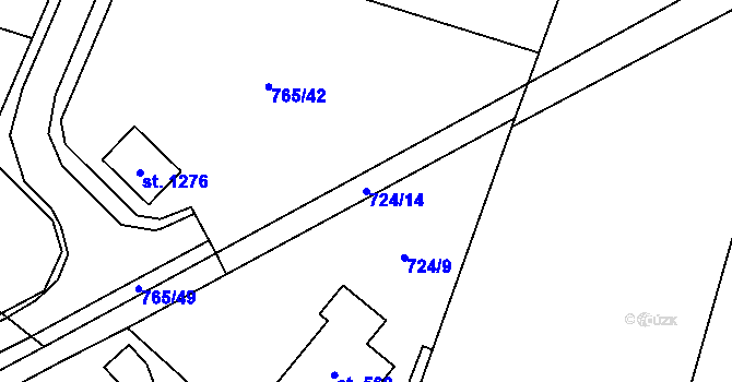 Parcela st. 724/14 v KÚ Skalice u Frýdku-Místku, Katastrální mapa