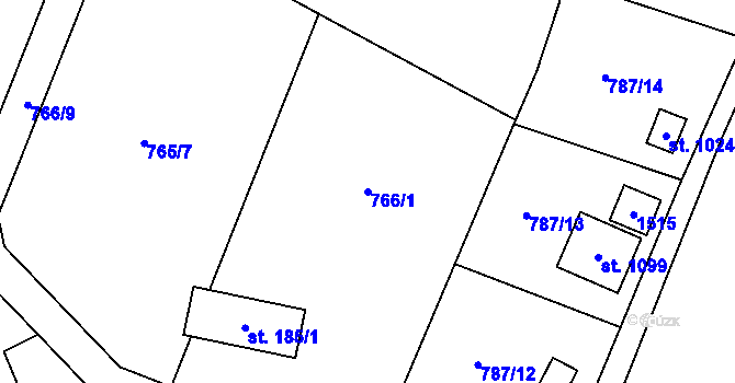Parcela st. 766/1 v KÚ Skalice u Frýdku-Místku, Katastrální mapa