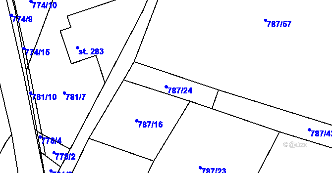 Parcela st. 787/24 v KÚ Skalice u Frýdku-Místku, Katastrální mapa