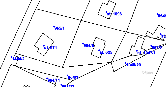 Parcela st. 964/5 v KÚ Skalice u Frýdku-Místku, Katastrální mapa