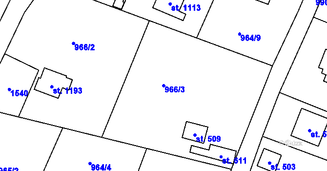 Parcela st. 966/3 v KÚ Skalice u Frýdku-Místku, Katastrální mapa