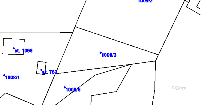 Parcela st. 1008/3 v KÚ Skalice u Frýdku-Místku, Katastrální mapa