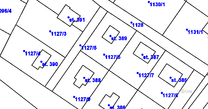 Parcela st. 1127/6 v KÚ Skalice u Frýdku-Místku, Katastrální mapa