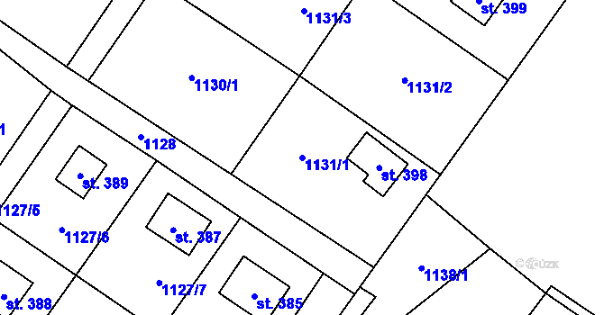 Parcela st. 1131/1 v KÚ Skalice u Frýdku-Místku, Katastrální mapa