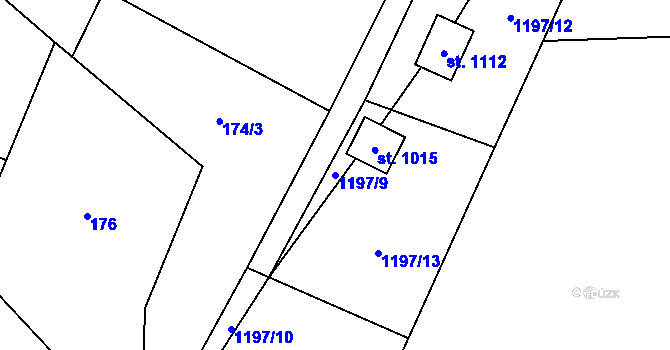Parcela st. 1197/9 v KÚ Skalice u Frýdku-Místku, Katastrální mapa