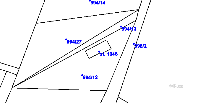 Parcela st. 1046 v KÚ Skalice u Frýdku-Místku, Katastrální mapa