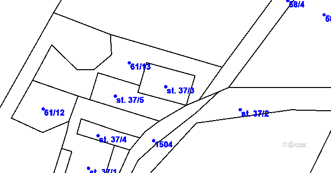 Parcela st. 37/3 v KÚ Skalice u Frýdku-Místku, Katastrální mapa
