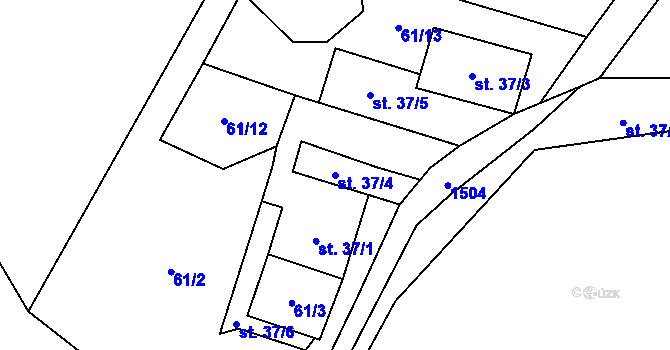 Parcela st. 37/4 v KÚ Skalice u Frýdku-Místku, Katastrální mapa
